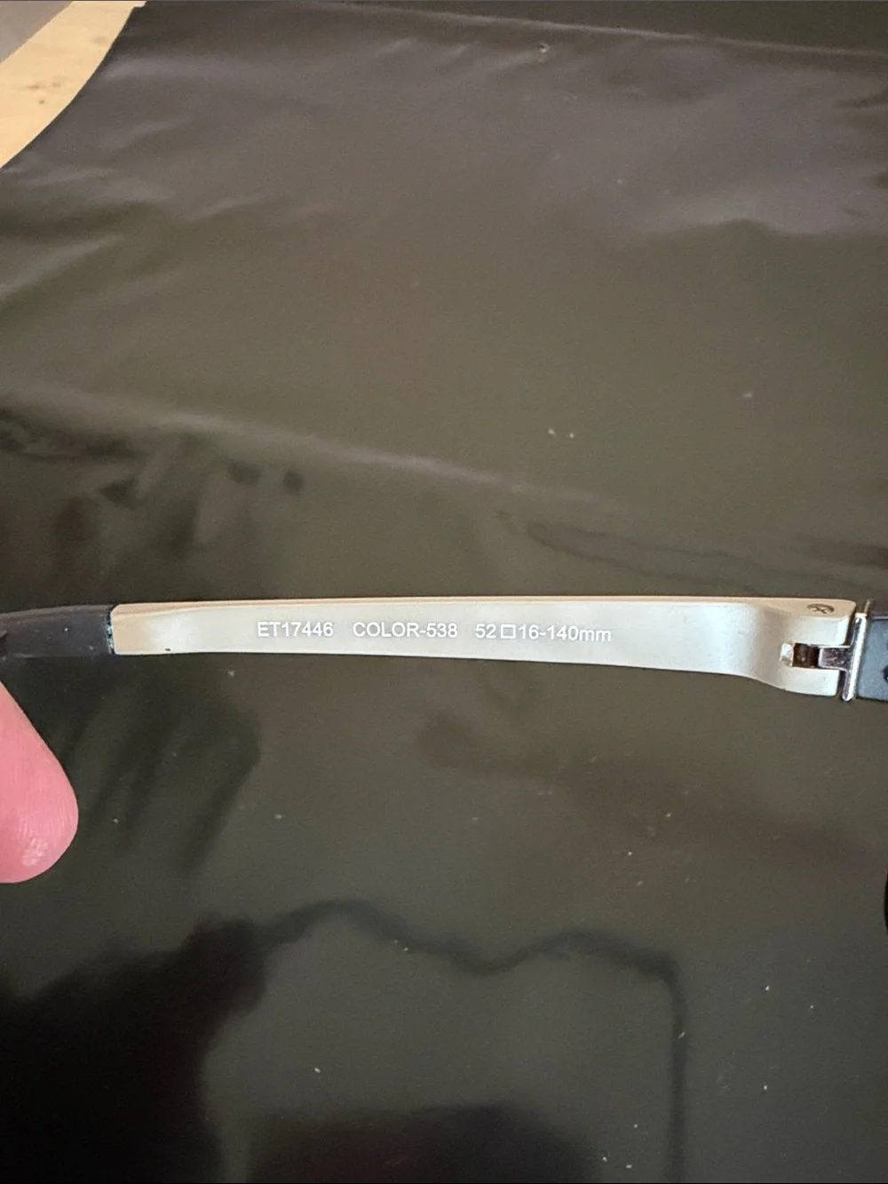 Esprit Matte Black Rectangular Eyeglasses